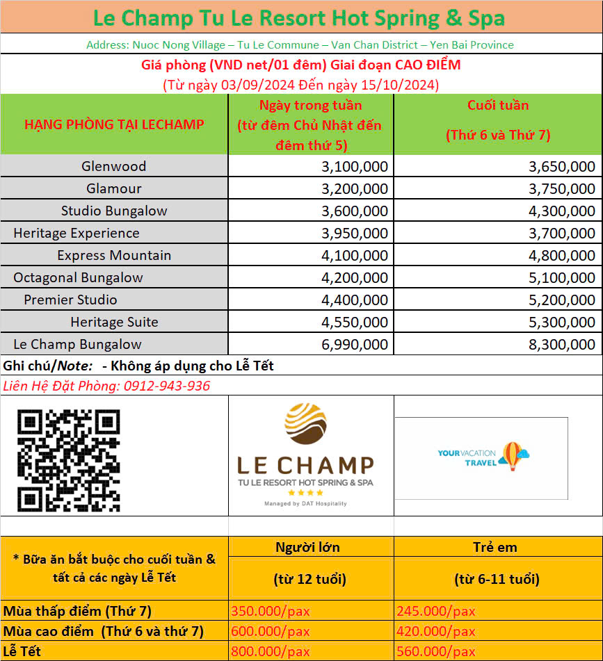 Le Champ Tu Le Resort Hot Spring & Spa 