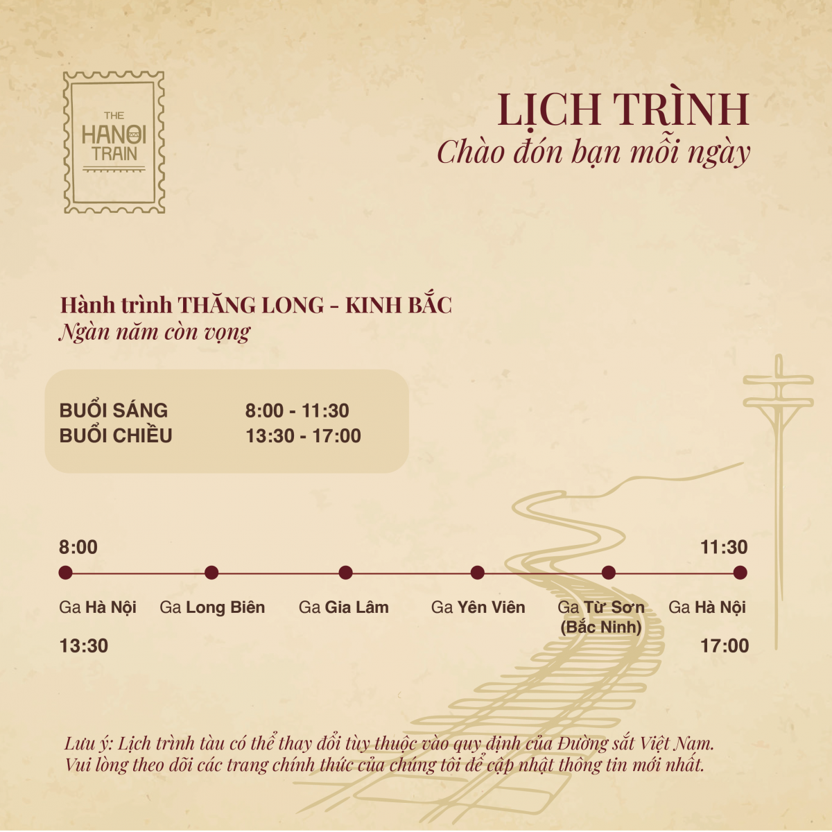 lich trinh tau du lich Hanoi Train