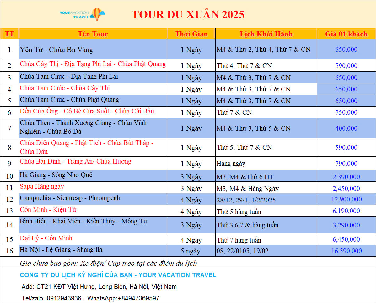 tour tết 2025-du xuân-miền-bắc